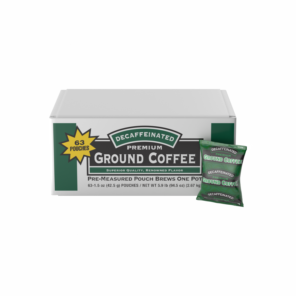 100% Arabica Premium Ground Decaffeinated Coffee 63 count
