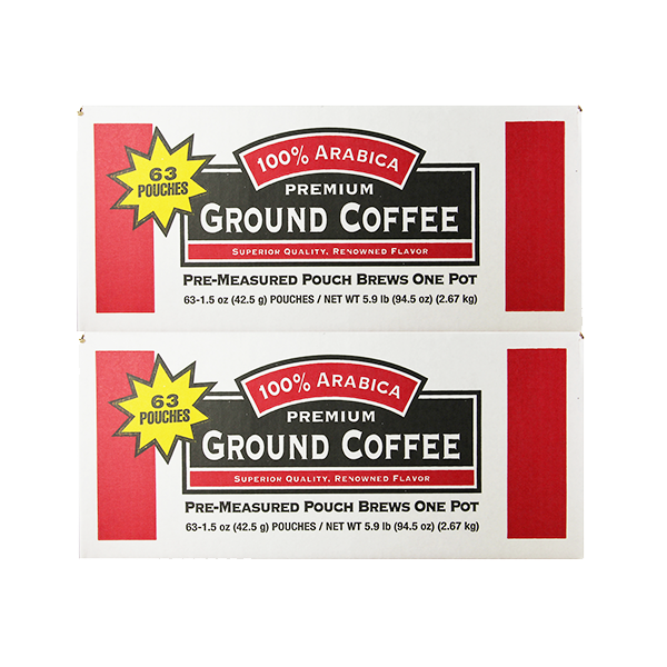 100% Arabica Premium Ground Coffee 126 count