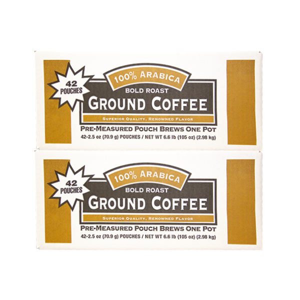 100% Arabica Bold Premium Ground Coffee 84 count