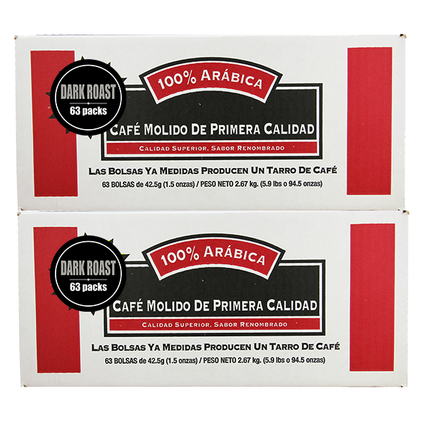 100% Arabica Dark Roast Premium Ground Coffee 126 count