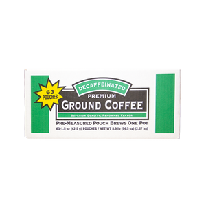 100% Arabica Premium Ground Decaffeinated Coffee 63 count